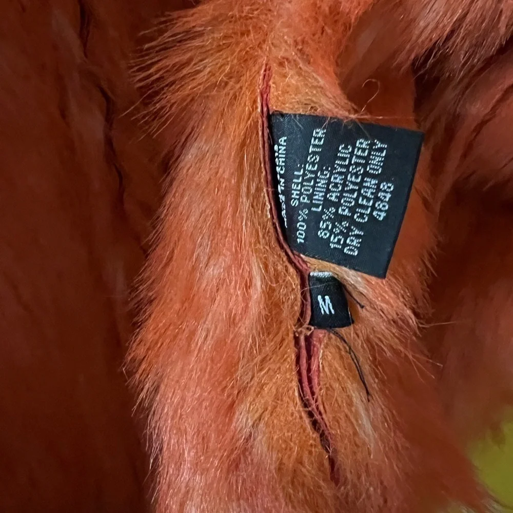 Mechant Faux Fur Orange Jacket - Picture 8 of 10